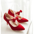 fancy bridal red/black beautiful butterfly wedding shoes